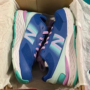 New Balance Kids Blue/Mint/Purple Sneakers